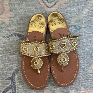 Jack Rogers Gold Glittery 6 1/2